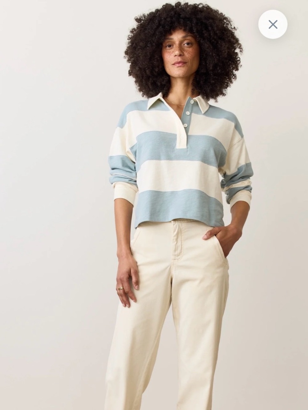 Marine Layer Rugby Crop Polo - Picture 7 of 14